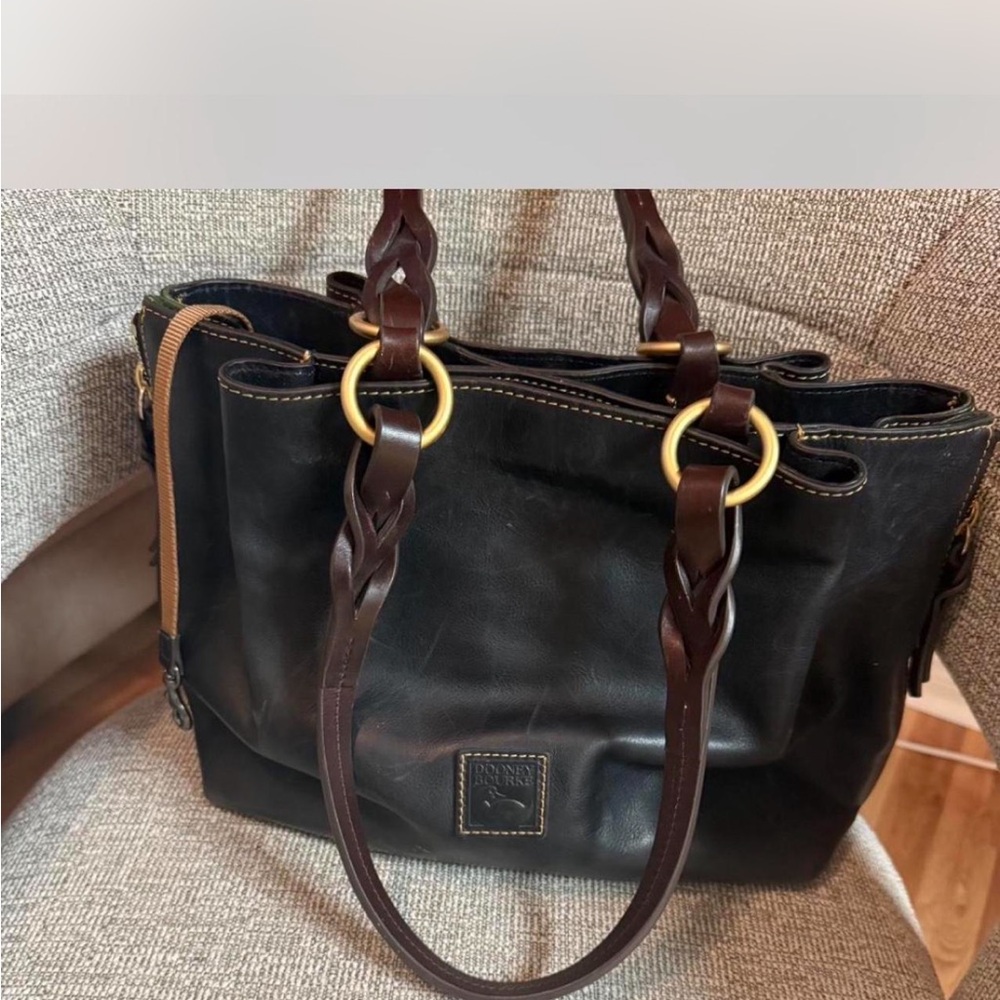 Dooney & Bourke Black and Brown Leather Tote